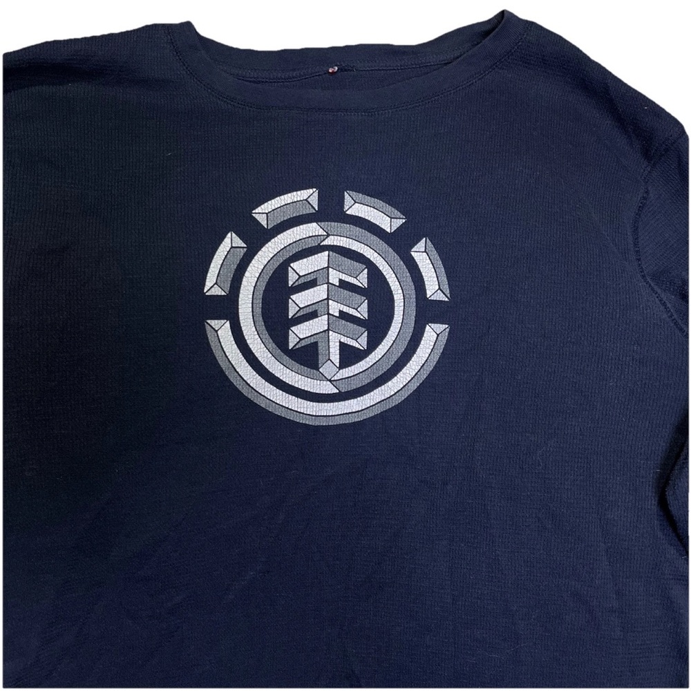 Vintage Element Shirt Mens L Blue Long Sleeve Thermal Y2K Skater Graphic Logo - Picture 2 of 8
